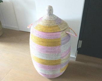 Laundry Basket Pastel Tones, Wäschekorb, Senegal Basket