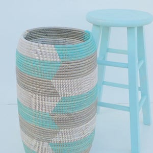 Yoga Mat Holder, Umbrella Stand, Handcrafted Quality Basket, Modern Design Basket, Chevron image 1