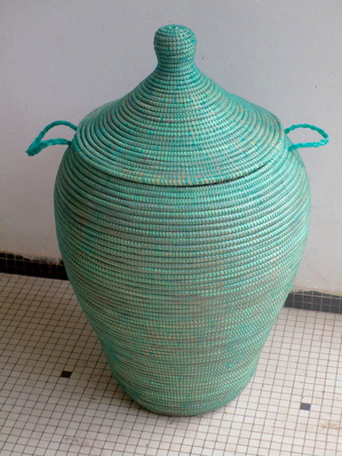 Emerald Green Laundry Basket Green Hamper Vase Shaped Etsy