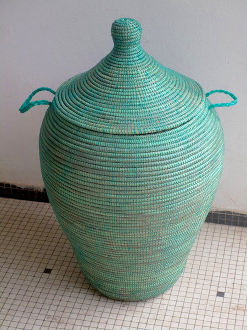 Emerald Green Laundry Basket Green Hamper Vase Shaped Etsy