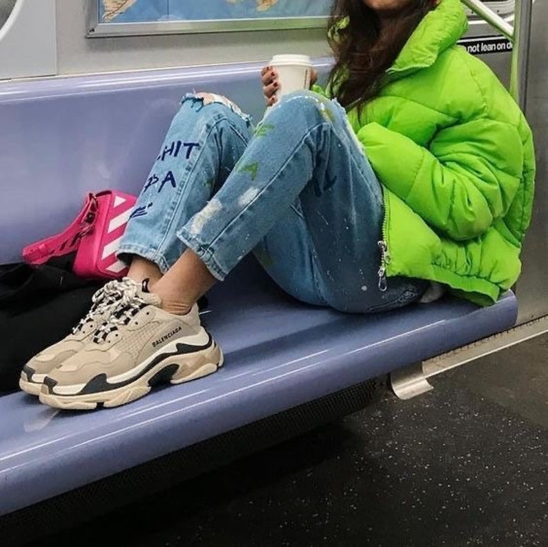 Vintage lime-green puffer 00s