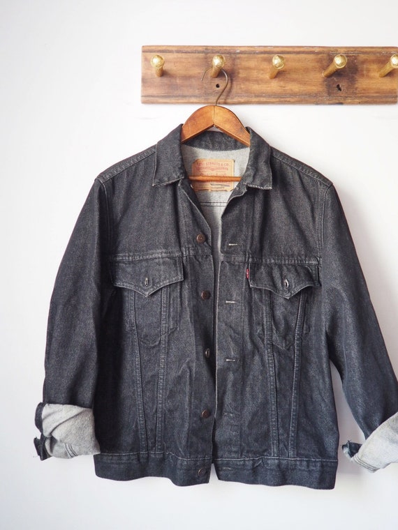 vintage black denim jacket