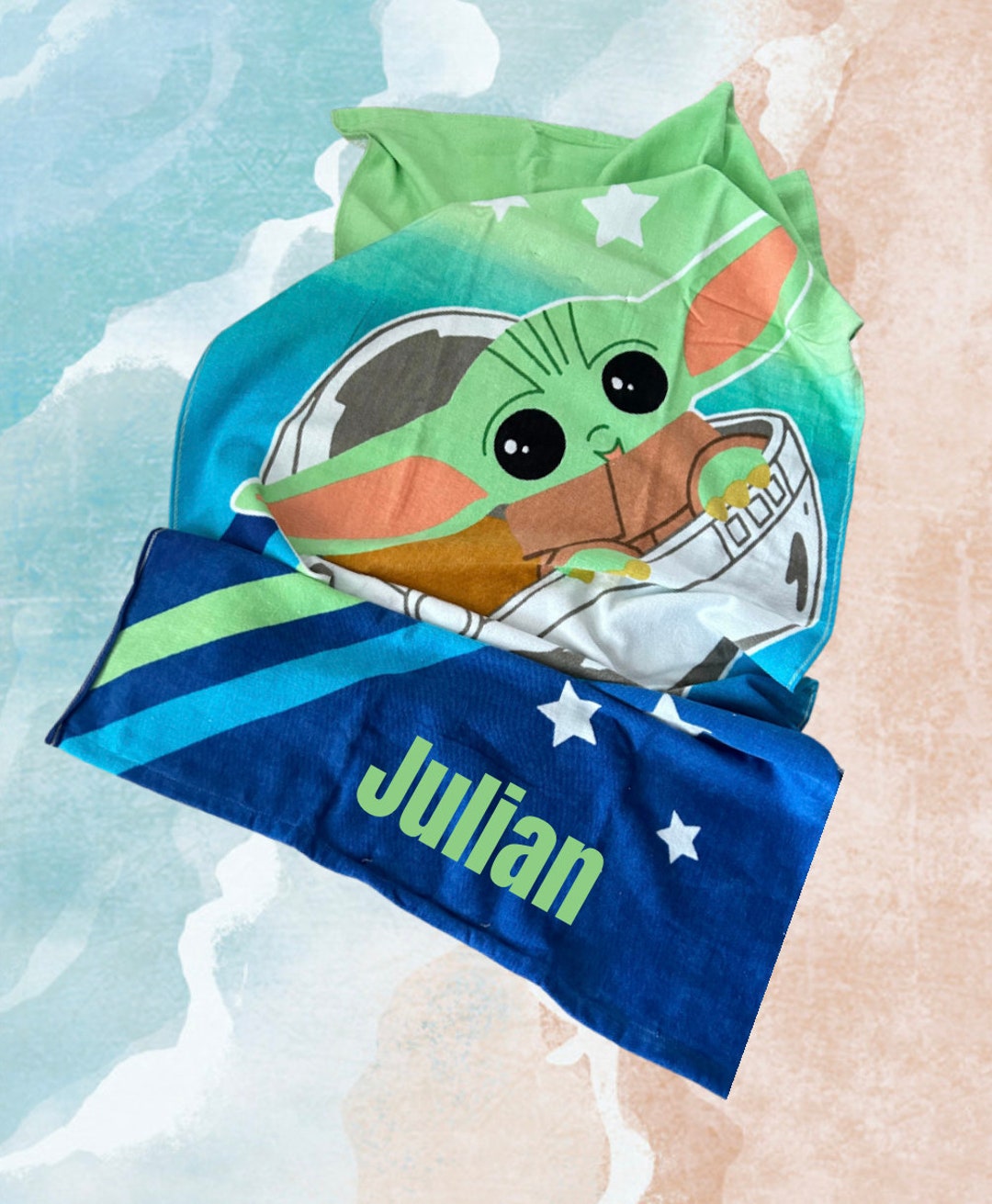 Personnalized Beach Towel Baby Yoda Grogu Etsy