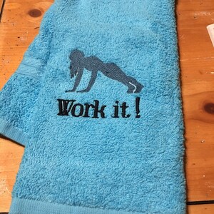 Work out towel  &quot; work it&quot;