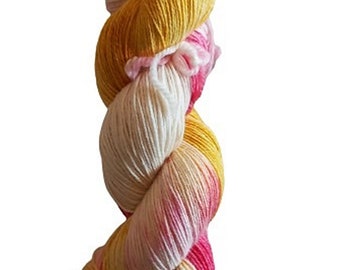 Sockenwolle Fine Cotton handgefärbt - Nr 22 - 100 g/416 m - 50 Schurwolle / 25 Baumwolle / 25 Polyamid nicht nur für Socken