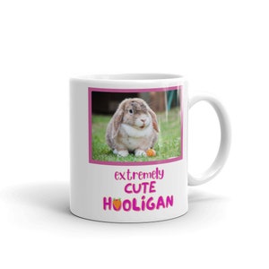 Personalized Rabbit Extremely Cute Hooligan Mug Pink or Blue image 7