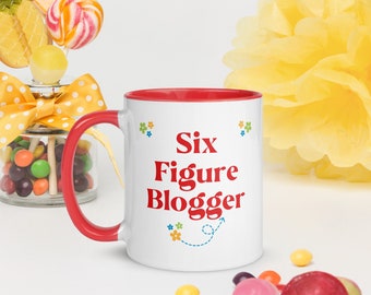 Red Six Figure Blogger Mug - Inspirational Gift for Bloggers - Blogger Gift - Income Goal - Gift Ideas for Bloggers - Inspirational Mug