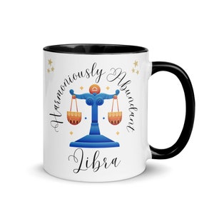 Harmoniously Abundant Libra Mug Astrology Zodiac Coffee Cup for Libra Birthday Gift, Powerful Manifestation, Libra Horoscope Sign image 2