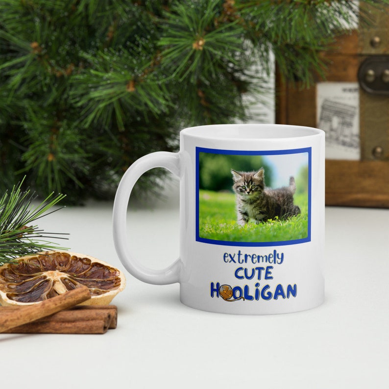 Personalized Cat Extremely Cute Hooligan Mug, Pink or Blue Text Gift For Cat Lover, Cat Themed Gifts, Cat Lover, Personalized Gift image 10