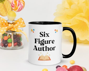 Black Six Figure Author Aspirational/Congratulations Mug, Income Goal, Manifestation Mug, Gift for Author, Writer Gift, Writing Present