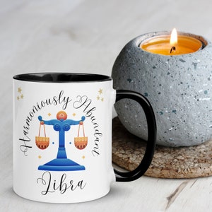 Harmoniously Abundant Libra Mug Astrology Zodiac Coffee Cup for Libra Birthday Gift, Powerful Manifestation, Libra Horoscope Sign image 5