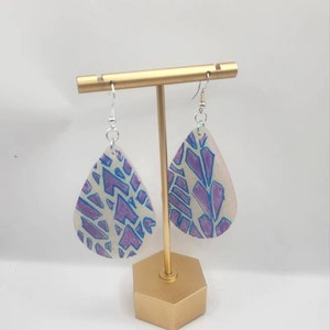 Polynesian Earrings/ hand painted Polynesian style earrings
