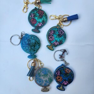 Floral Globe Keychain - multiple colors available