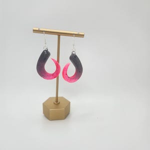 Polynesian Earrings/ Fish Hook Earrings / glitter earrings /  statement earrings / handmade