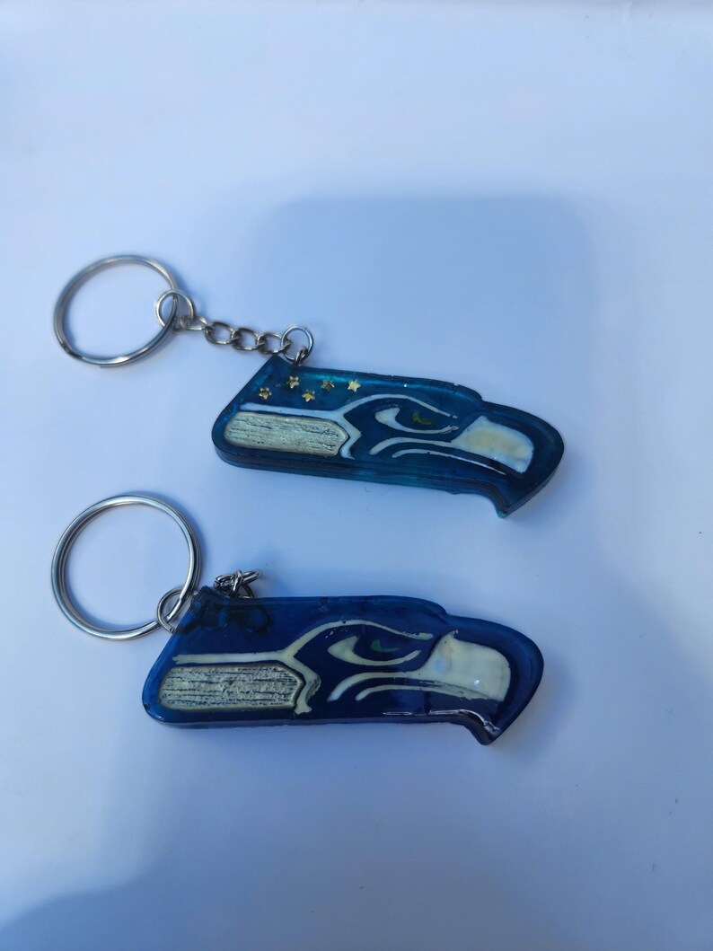 Seattle Seahawks Inspired Keychain - Etsy