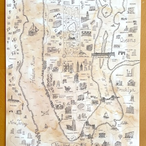 Impression de carte de pirate au trésor de la ville de New York