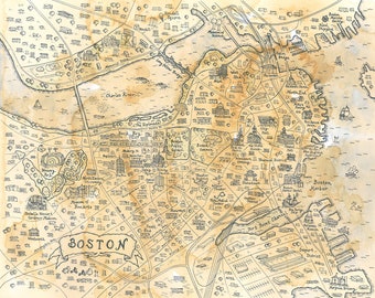 Boston Treasure Map Print