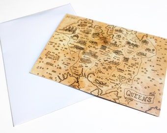 Map of Queens Greeting Card