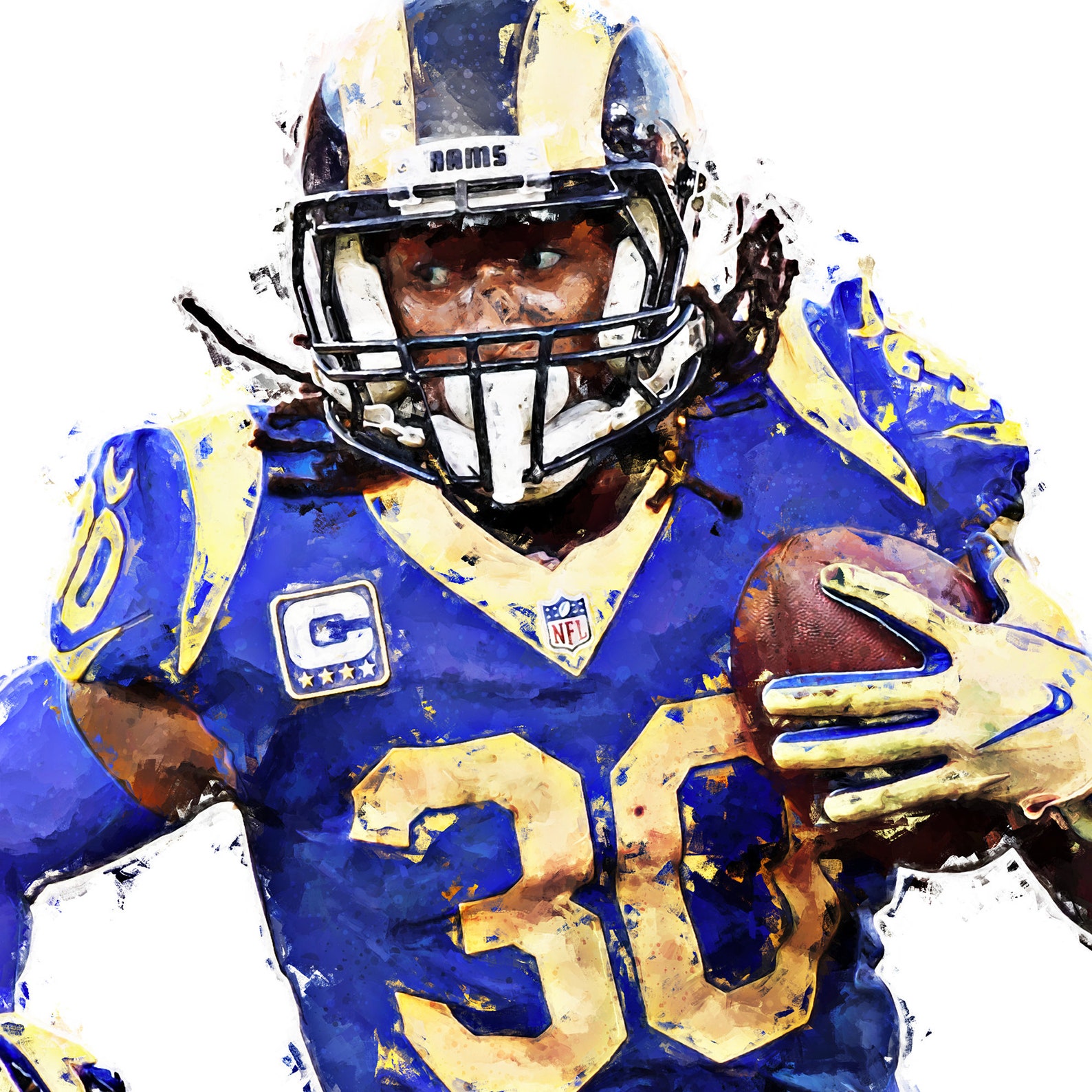 Aaron Donald Canvas Los Angeles Rams Art Print Modern Etsy