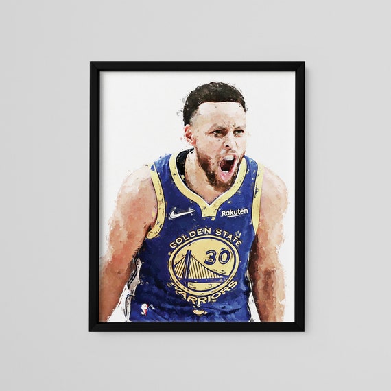 Stephen Curry Poster Golden State Warriors Art Print Etsy