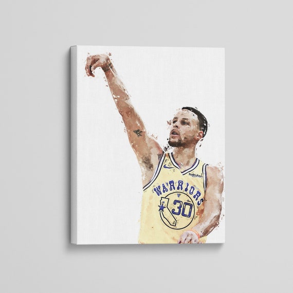 Stephen Curry Canvas Golden State Warriors Art Print Etsy