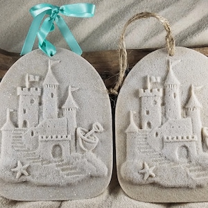 Beach Sand Castle handcrafted Sand Ornament-Sand sculptures- Unique gift idea-Made in the USA-Beach wedding favors-Keepsake gift