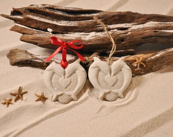 DOLPHIN HEART Made with Sand Ornament FAVORS