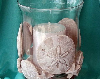 SAND DOLLAR HURRICANE, Made with Real Sand, Great for Wedding Centerpieces & so much more