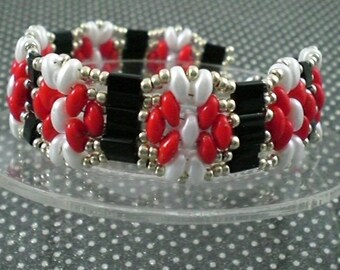 Tila Flower Band Bracelet, High Fashion, Hand Beaded