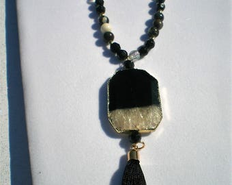 Zebra Jasper Pendant Necklace; Boho Necklace, Pendant Necklace, Zebra Jasper, Statement Necklace