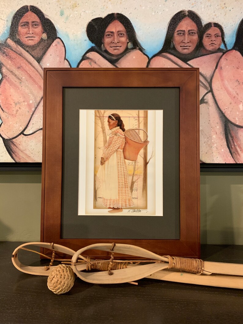 CHOCTAW ART WOMAN Ledger Art Native American Etsy