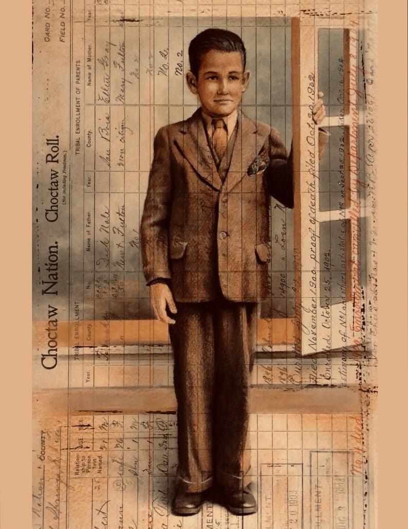 CHOCTAW ART Dawes Roll Ledger Art Native American Etsy