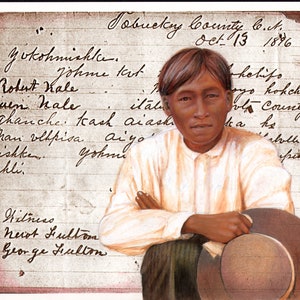 Certificado de matrimonio con arte de los Choctaw Libro mayor Arte nativo americano