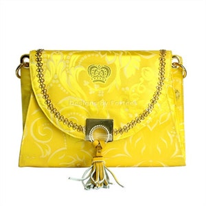 SALE! Yellow Damask Print Bag, Handmade, African Print Bag, African Fabric,African Vintage, Women&#39;s Handbag, Shoulder Bag with Leather Strap