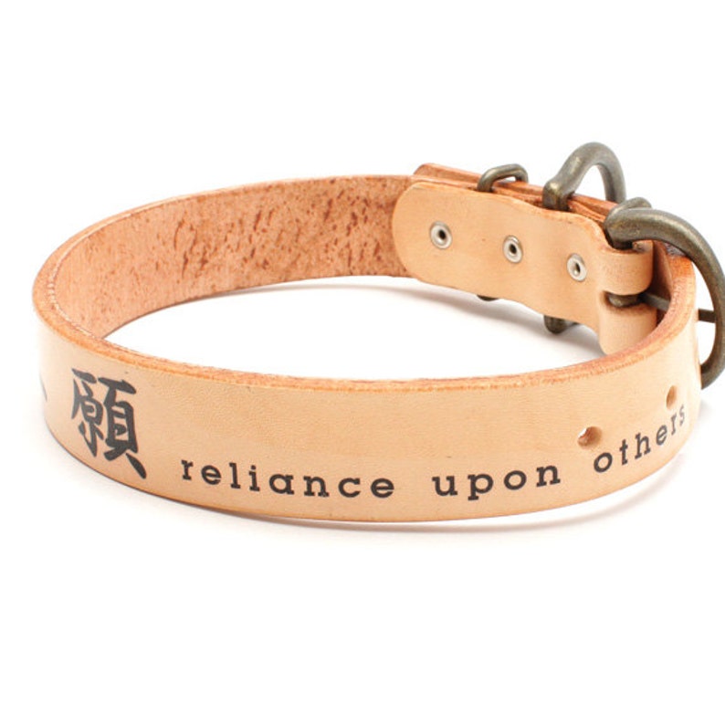 Japanese 1inch Width Leather Large Dog Collar Mean Etsy