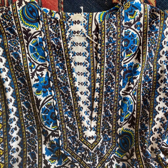 Beige - Kalamkari Block Print Cotton Kaftan (Short) 67 main image 0
