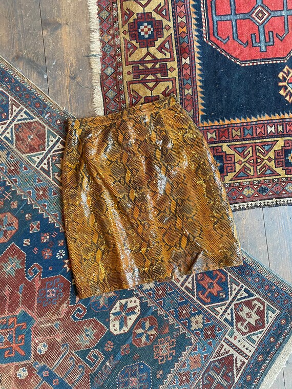 Python Mini Skirt 1970s/80s Genuine Leather Python Effect Mini Skirt. U… - Gem