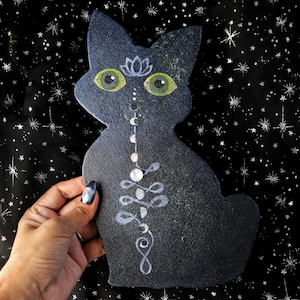 Série Cosmic Cat : des chats galaxies peints à la main avec de vraies pierres précieuses