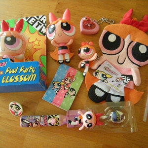 vtge Powerpuff girls-instant collection-dolls-key chains-wash mitt-pool party blossom-collectibles-display-memorabilia-