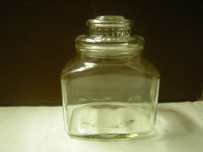 vintage canister-vintage glass canister-food storage-kitchen storage-canister with lid-house ware-retro-
