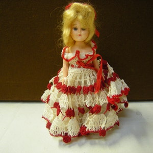 vintage doll-collection doll-crocheted dress-shelf decor-collection-retro image 1