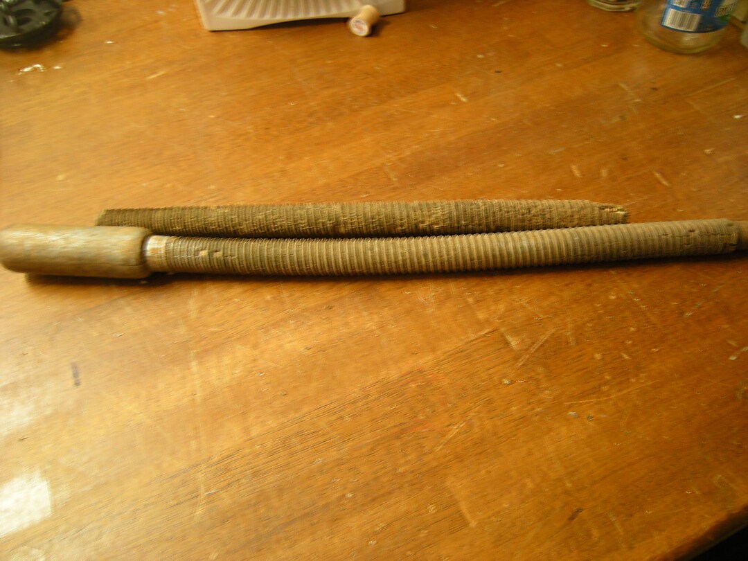 2 Antique Wood Screwsclamp Screwsassemblageman Cave Etsy