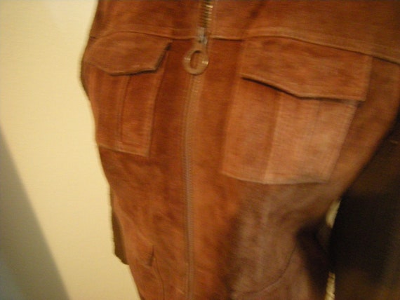 vtge men jacket-leather-acrylic-lined-knit sleeve… - image 3