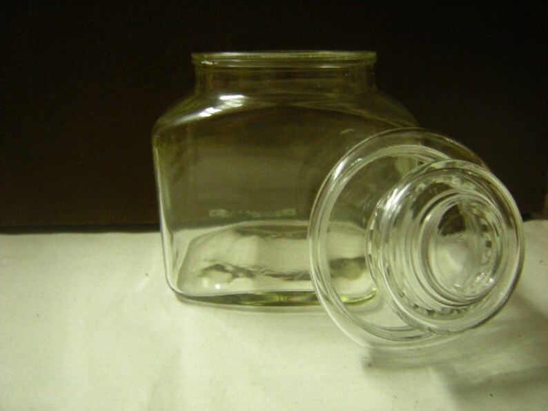 vintage canister-vintage glass canister-food storage-kitchen storage-canister with lid-house ware-retro-