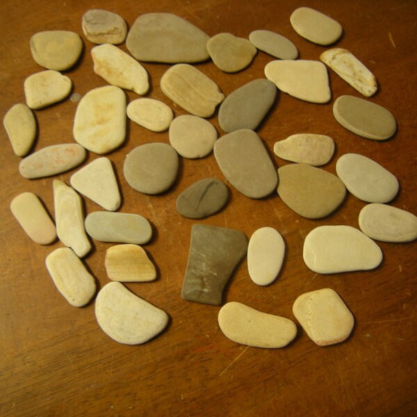 33 flat stones-beach stones-1 to 2 "-mosaic-art-crafts-wedding decor-terrarium-aquarium-supplies-raw material-