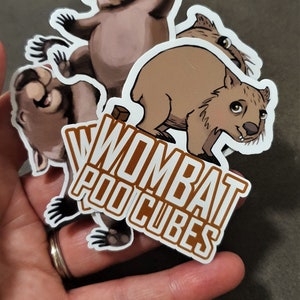Wombat Stickers, 4 Australian wombats for marsupial lovers, sticker pack