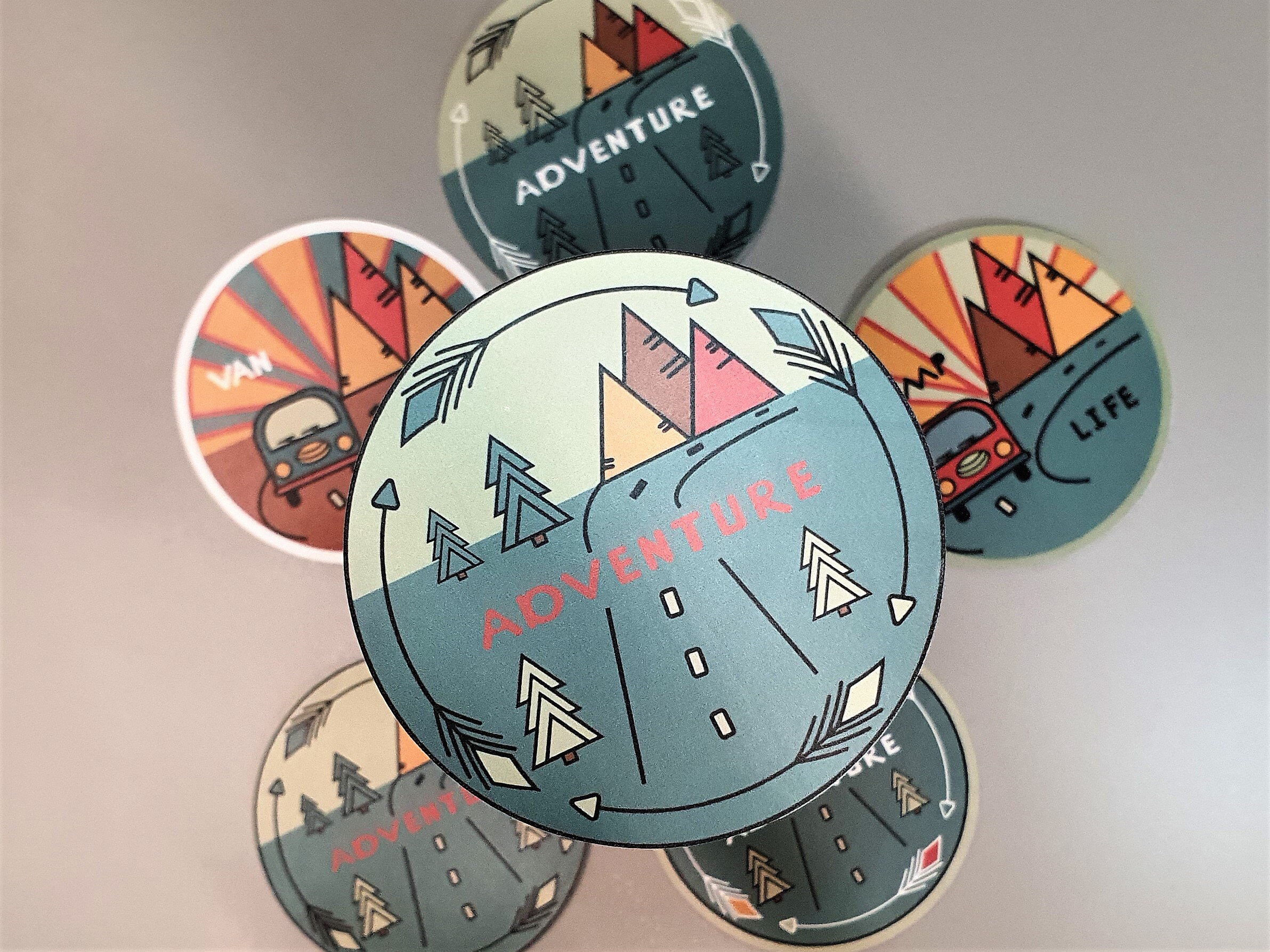 Camping Adventure Van Life Sticker Set Die-cut 5-pieces - Etsy Australia