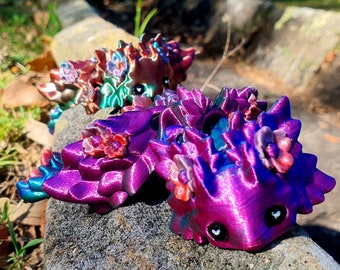 Baby Drache, Kosha der Buschblumen-Drache, Geflügeltes Gelenk Fantasy Wesen, Wyvern Fidget Spielzeug, Taschen Fidget-Drache