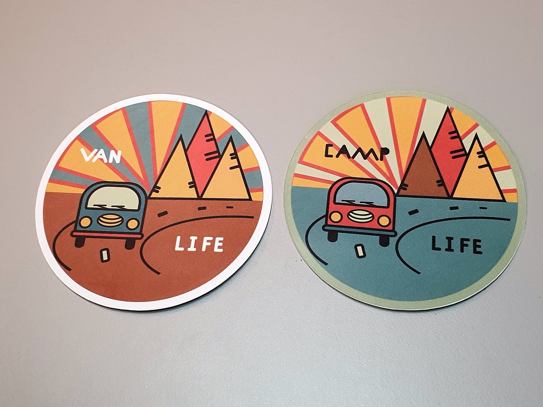 Camping Adventure Van Life Sticker Set Die-cut 5-pieces - Etsy Australia