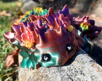 Drache Modell, Kosha der Buschblumendrache, geflügelte gelenkige Fantasy Kreatur, Wyvern Fidget Spielzeug, Neurovielfalt Spielzeug